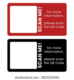 2 version color for QR Code place with Scan Me text on side and instructions text, black, red, white, copyscape for QR Code. JPG Assets 