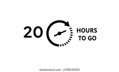 20 -Hour's timer illustration. Countdown timer clock icon.