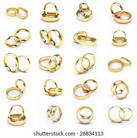 20 isolated gold wedding rings