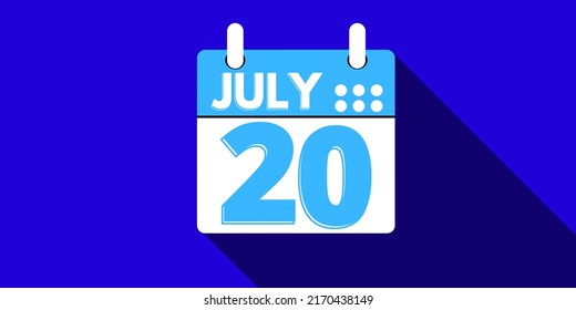 20 July Calendar Day Twenty Month Stock Illustration 2170438149 ...