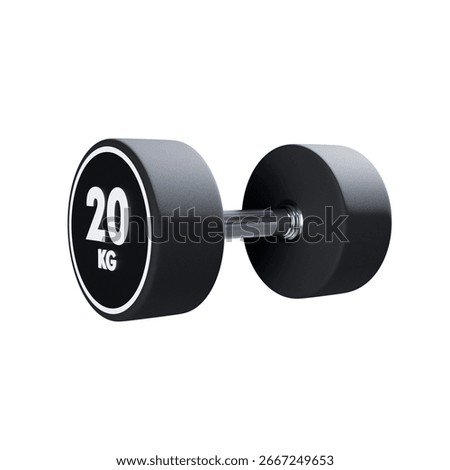 A 20 Kilogram Dumbbell, Isolated Render