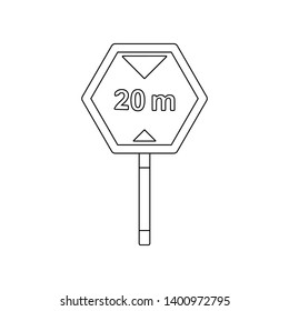 20 km speed limit colored icon stock illustration 1400972795