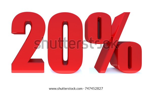 20 Percent Off 3d Sign On のイラスト素材 747452827