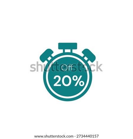 20 Percent Off Timer Clock Sale Icon