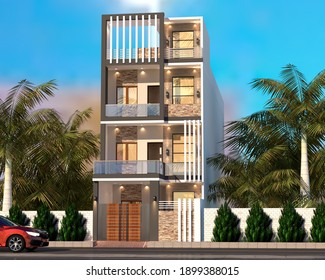 20 X 50 Modern House Plan Stock Illustration 1899388015 Shutterstock