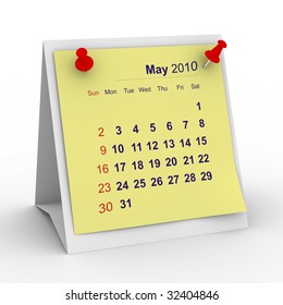 2010 year calendar. May. Isolated 3D image - Shutterstock ID 32404846