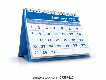 2012 Calendar January Stock Illustration 89599420 | Shutterstock