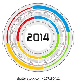 2014 Circular Calendar - Futuristic Concept Design 