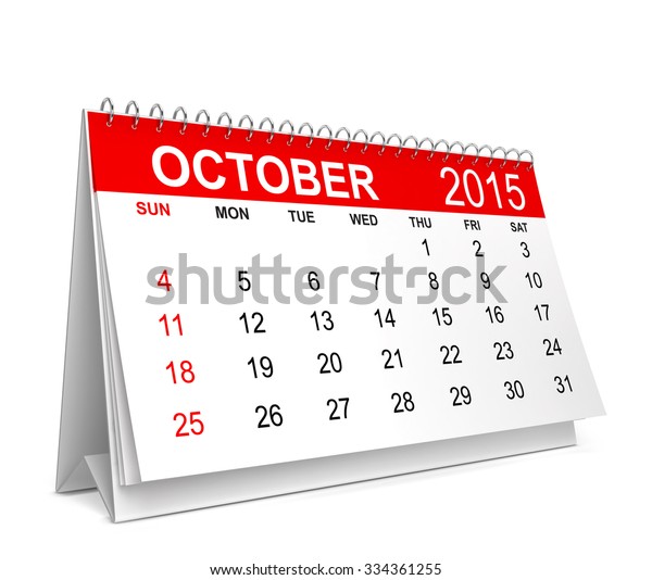 2015 Calendar October 3d Illustration Isolated Stock Illustration ...