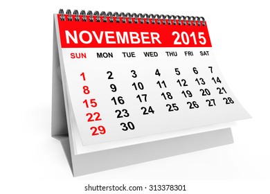 2015 Year Calendar November Calendar On Stock Illustration 313378301 ...