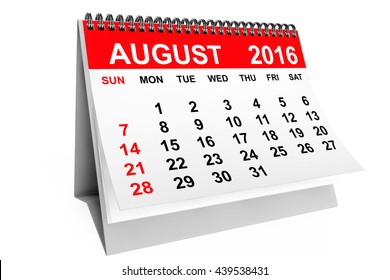 16 Year Calendar August Calendar On Stock Illustration Shutterstock