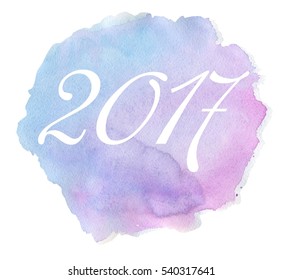 2017 On Watercolor Background Beautiful Greeting Pattern Winter Watercolor Background Theme Of Christmas And New Year