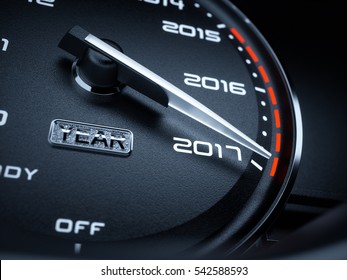 2017 year car speedometer countdown concept. 3d rendering illustration - Powered by Shutterstock