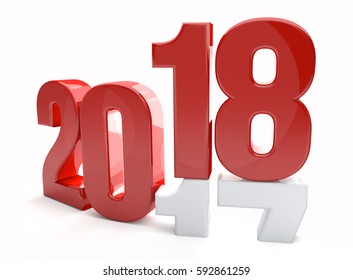 2018 2017 new year 3d render