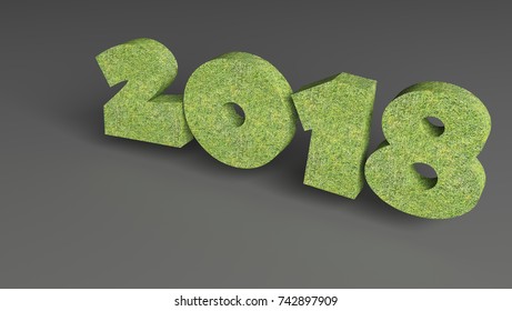 2018 - 3d rendered logo two thousand eighteen on a colored background