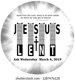 2019 ash Wednesday date icon with a quote on the importance of the cross - Powered by Shutterstock