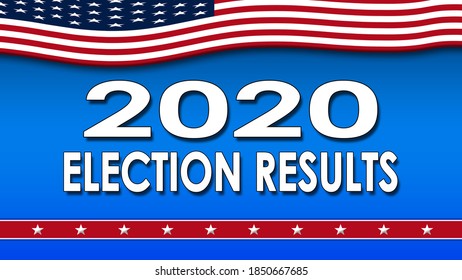 2020 Election Results With USA Flag And Stars - Illustration