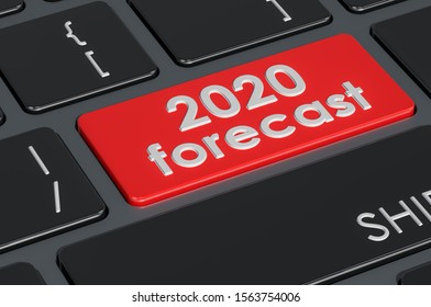 2020 Forecast Button On Keyboard, 3D Rendering