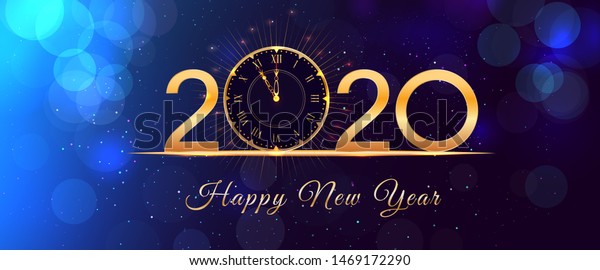 2020 Happy New Year Eve Glowing Stock Illustration 1469172290