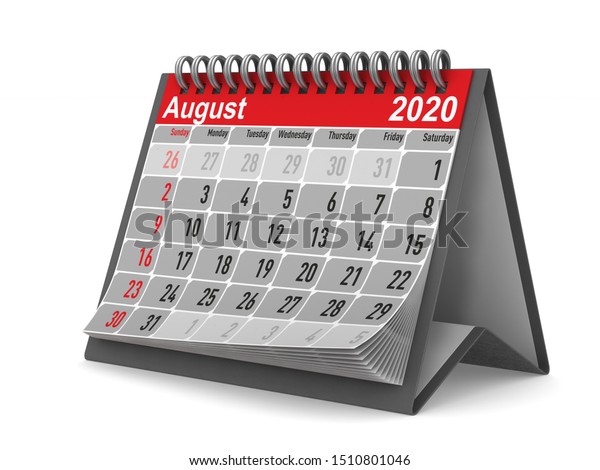 年 8月のカレンダー 分離型3dイラスト のイラスト素材