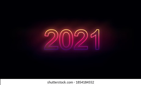 2021 Lettering 2021 New Year Neon Stock Illustration 1854184552 ...