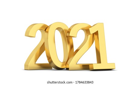 2021 text. New year sign. 3d illustration isolated on white background  - Shutterstock ID 1784633843
