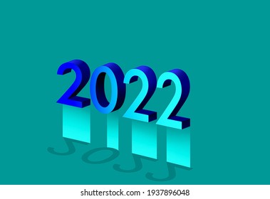 2022 3d Illustration With Green Background