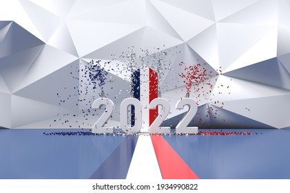 2022 French Presidential Election Background - 3D Rendering