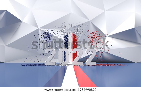 2022 french presidential election background -\
3D rendering