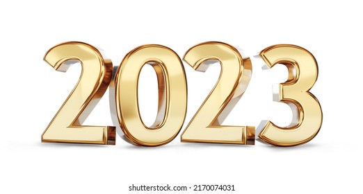 2023 Golden Symbol Bold Letters 3dillustration Stock Illustration ...