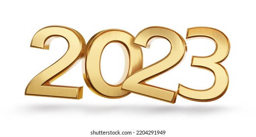 2023 Golden Symbol Bold Letters 3dillustrationwebp Stock Illustration ...