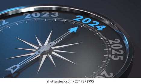 2024 - modern compass (3D Rendering)