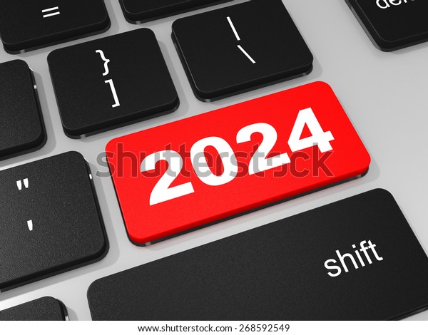 2024 New Year Key On Keyboard Stock Illustration 268592549 Shutterstock   2024 New Year Key On 600w 268592549 