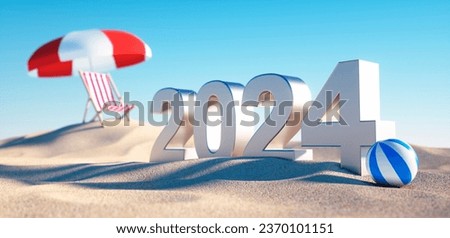 Similar – Image, Stock Photo Beach chair, sandy beach, sea and sun breaks through clouds with its rays