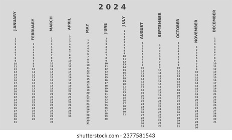 The 2024 wall calendar is a stylish and minimalistic design in shades of gray, making it a sleek and functional addition to your home or office.




 - Powered by Shutterstock