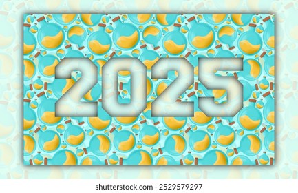 2025 chemistry background. calendar and template design concept. science, glassware, alchemy, study, and education themes - Powered by Shutterstock