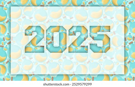 2025 chemistry background. calendar and template design concept. science, glassware, alchemy, study, and education themes - Powered by Shutterstock