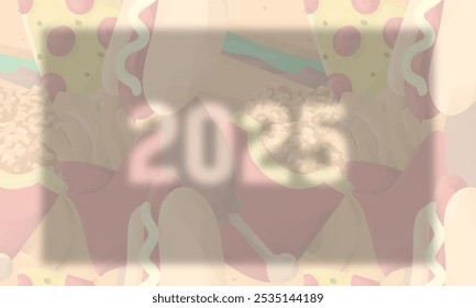 2025 fast food background. calendar and template design concept. junk food, health, addiction or culinary themes - Powered by Shutterstock