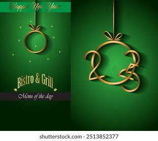 2025 Happy new year restaurant menu template for your seasonal flyers or invitations background. - Powered by Shutterstock