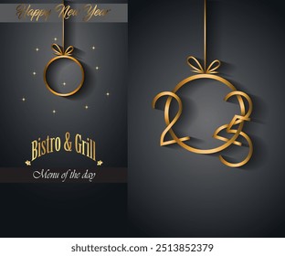 2025 Happy new year restaurant menu template for your seasonal flyers or invitations background. - Powered by Shutterstock