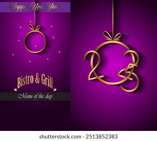 2025 Happy new year restaurant menu template for your seasonal flyers or invitations background. - Powered by Shutterstock