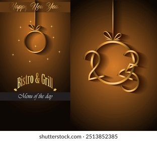 2025 Happy new year restaurant menu template for your seasonal flyers or invitations background. - Powered by Shutterstock