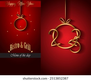 2025 Happy new year restaurant menu template for your seasonal flyers or invitations background. - Powered by Shutterstock