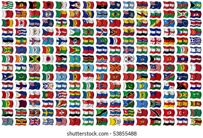 210 Flags of the World - every flag has its own clipping path with country name