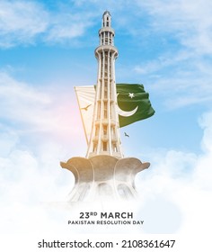 23rd March 1940 Pakistan Resolution Day Poster Design-3D Render