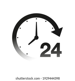 24 Hour Support Icon Illustration Isolated On White. Customer Service Concept.