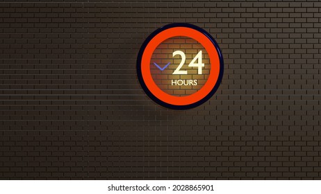 24 Hours Render 3d All Day All Night Time Clock 