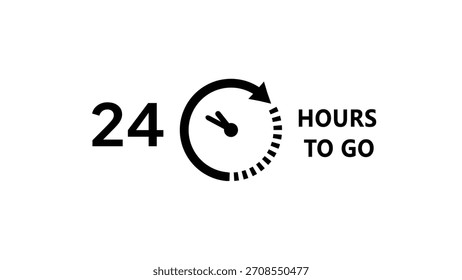 24 -Hour's timer illustration. Countdown timer clock icon.