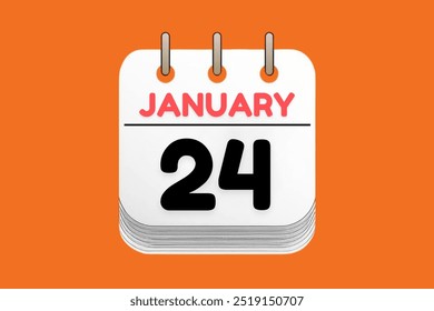 24 January calendar date text on frame with black, red, orange and white background. January month Calendar concept January 24 - Powered by Shutterstock