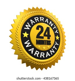 24 Months Warranty Sign. 3D Rendering